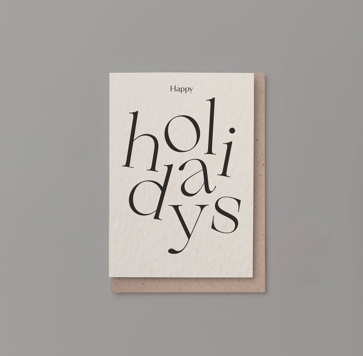 SERIF 'HAPPY HOLIDAYS' SEASONAL CHRISTMAS CARD