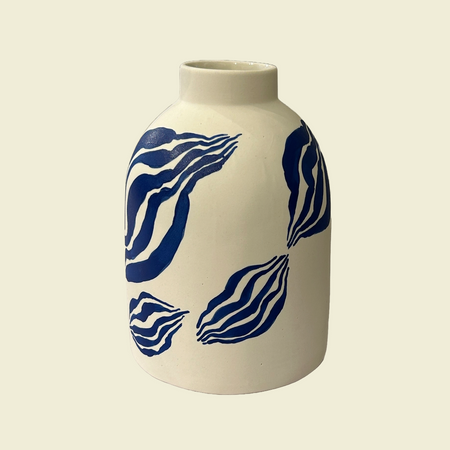 Porcelain Beehive vase in leaf pattern | Sophie Alda Ceramics | Kentish Town Stores 