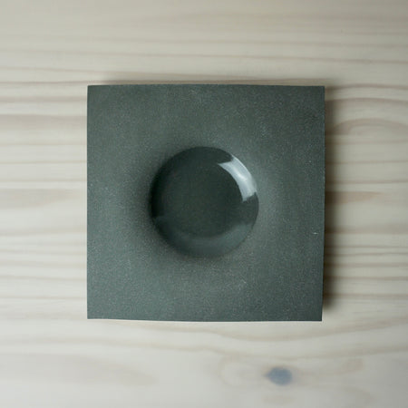 Charcoal Minimal dimple platter handmade by Brutes Ceramics. 