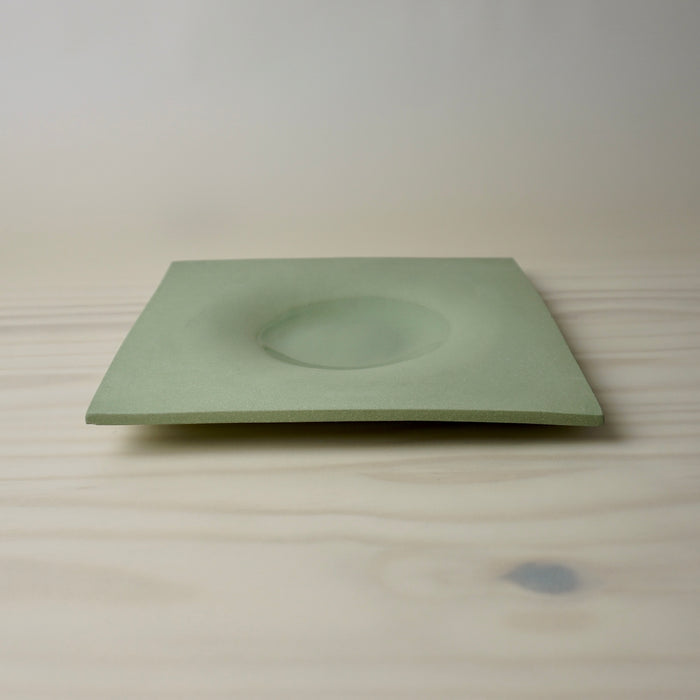 Pistachio Minimal dimple platter handmade by Brutes Ceramics. 