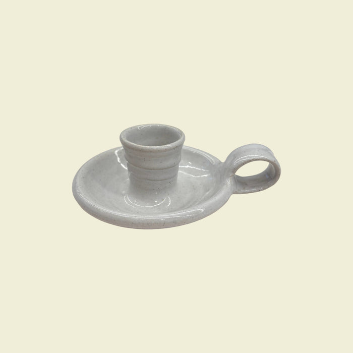 Candlestick Holder Full White Glaze | Lily Pearmain | Kentish Town Stores