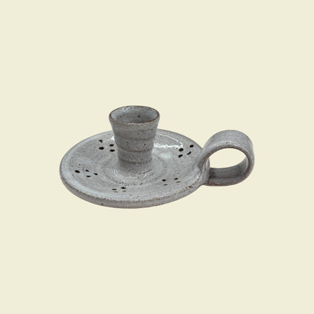 Candlestick Holder Full White Glaze with Dot Flowers | Lily Pearmain | Kentish Town Stores
