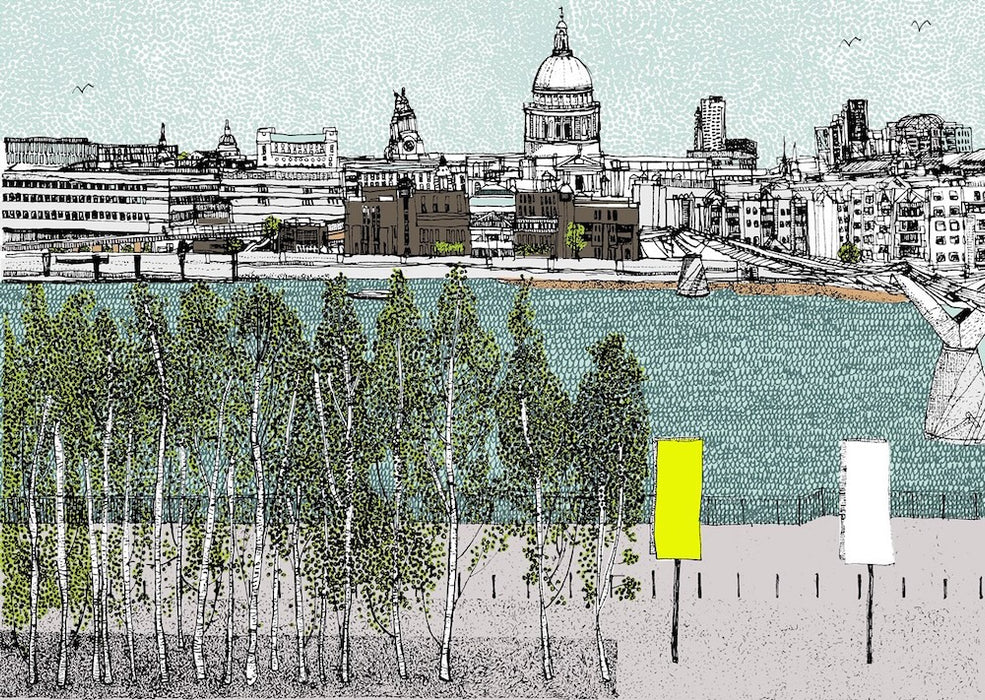 St Pauls original screen print by clare halifax. 