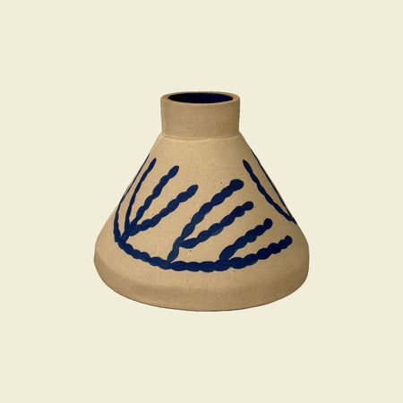 Blue & Stoneware Cone Vase | Sophie Alda | Kentish Town Stores