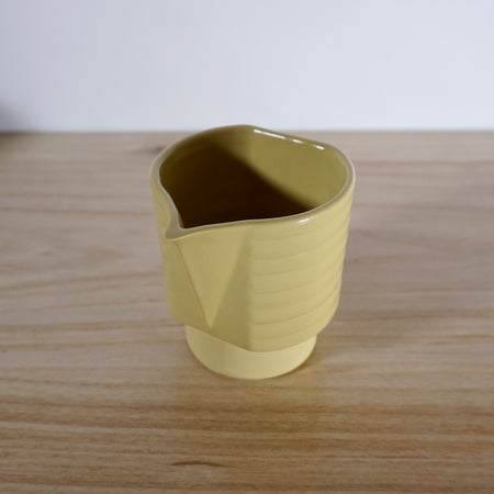 bright citron yellow handmade ceramic jug. 