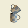 Blue Checkerboard Nerikomi Ceramic Mug | Fern Taylor | Kentish Town Stores