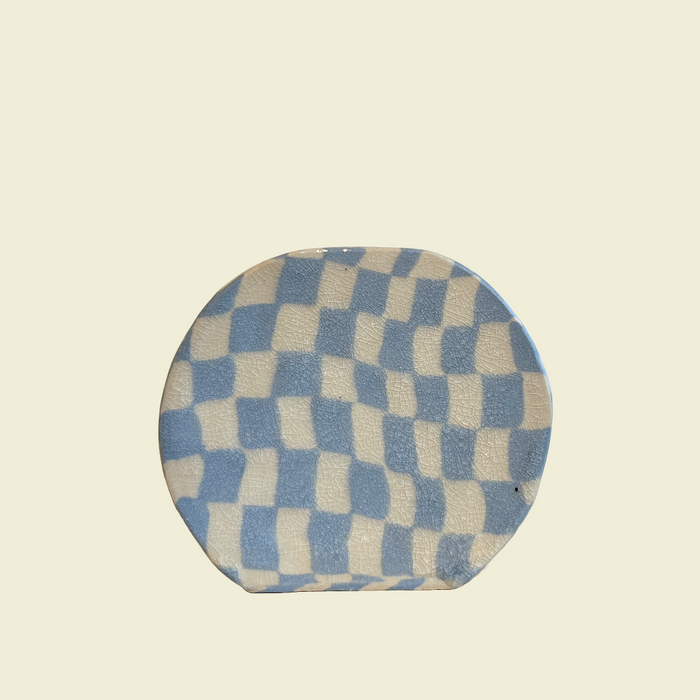 Blue Checkerboard Nerikomi Vase | Fern Taylor | Kentish Town Stores