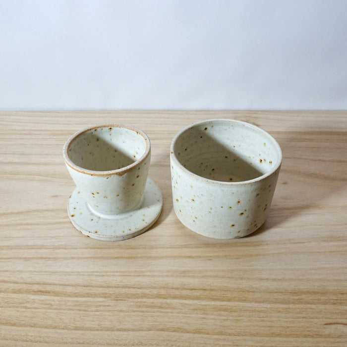 Mae Ceramics Butter Bell in chalk glaze. 