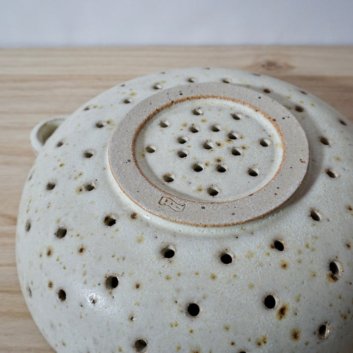 Mae Ceramics handmade colander base with makers mark. 