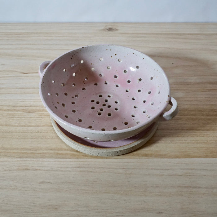Mae Ceramics handmade colander and pink glaze int he smaller size. 