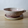 small Mae Ceramics handmade colander with plate
