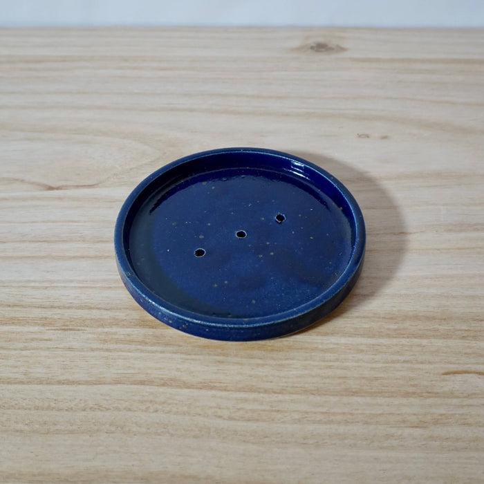 Mae Ceramics handmade soap dish in cobalt