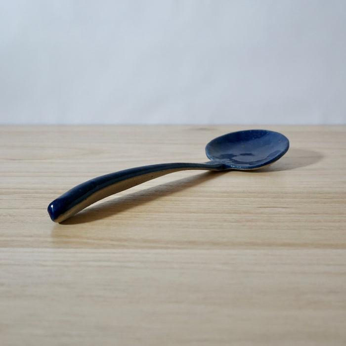 cobalt blue handmade spoon by Mae Ceramics