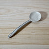 short handmade spoon with line detail by Mae Ceramics