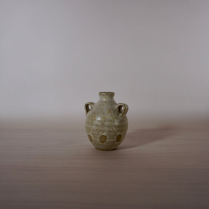 handmade bud vase in stoneware with speckled glaze by Lily Pearmain Ceramics. 