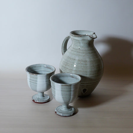 Lily Pearmain Ceramics | White Wine Goblet & Jug | Kentish Town Stores