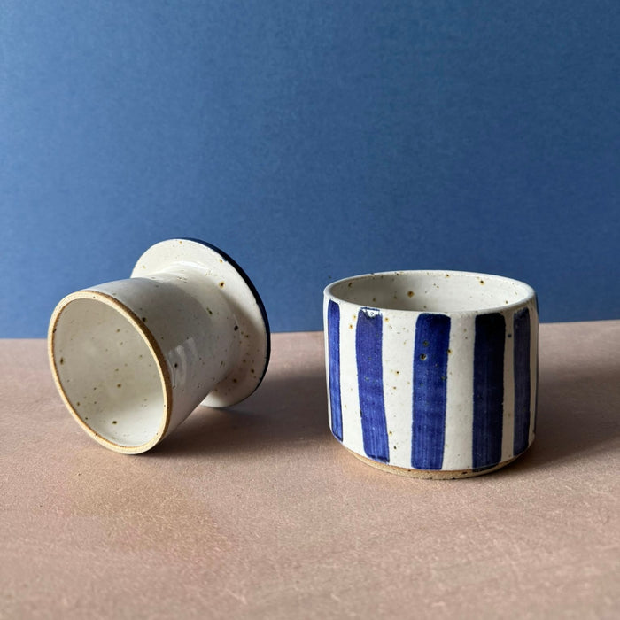 Blue Striped Butter Bell | Mae Ceramics | Kentish Town Stores