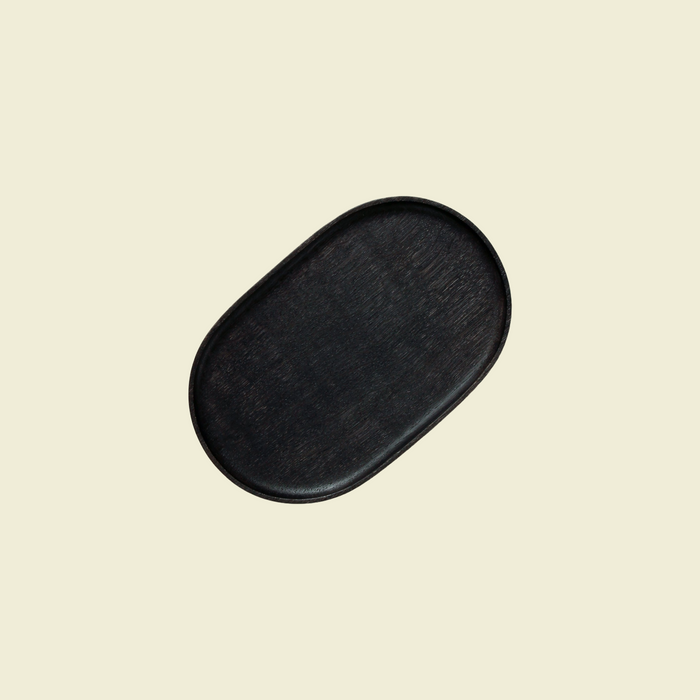Oval Tray in Ebonised Oak | Selwyn House | Kentish Town Stores