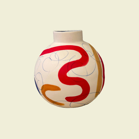 Round Vase with Brush Strokes | Sophie Alda | Kentish Town Stores 