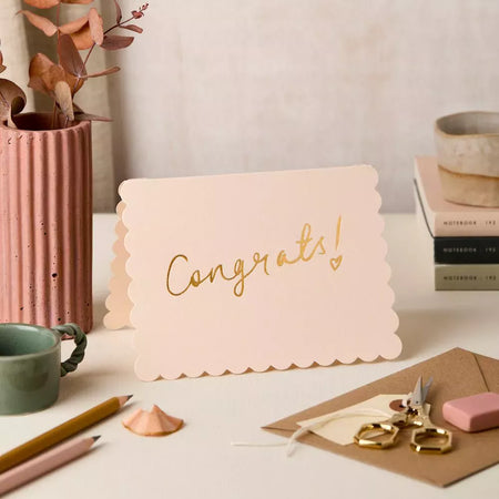 Scallop Congrats Blush Card | Katie Leamon | Kentish Town Stores