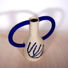 Midi Jug Eared Vase Cream and Blue Pattern | Sophie Alda | Kentish Town Stores