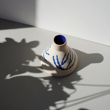 Blue & Stoneware Cone Vase | Sophie Alda | Kentish Town Stores