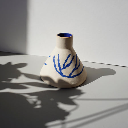 Blue & Stoneware Cone Vase | Sophie Alda | Kentish Town Stores