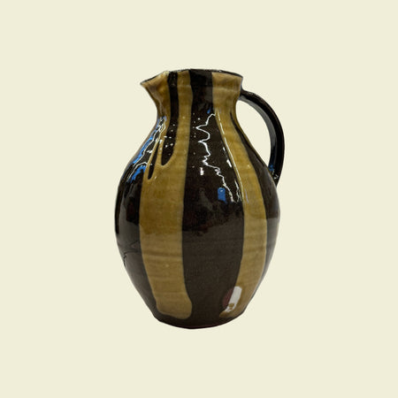 Water Wine Jug Nocotine Glaze with White Stripe | Lily Pearmain | Kentish Town Stores  