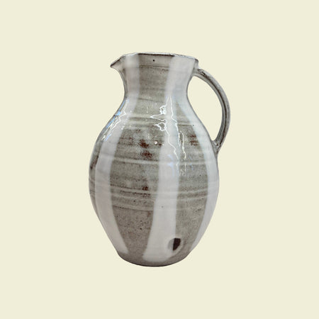 Water Wine Jug white Glaze with White Stripe | Lily Pearmain | Kentish Town Stores  